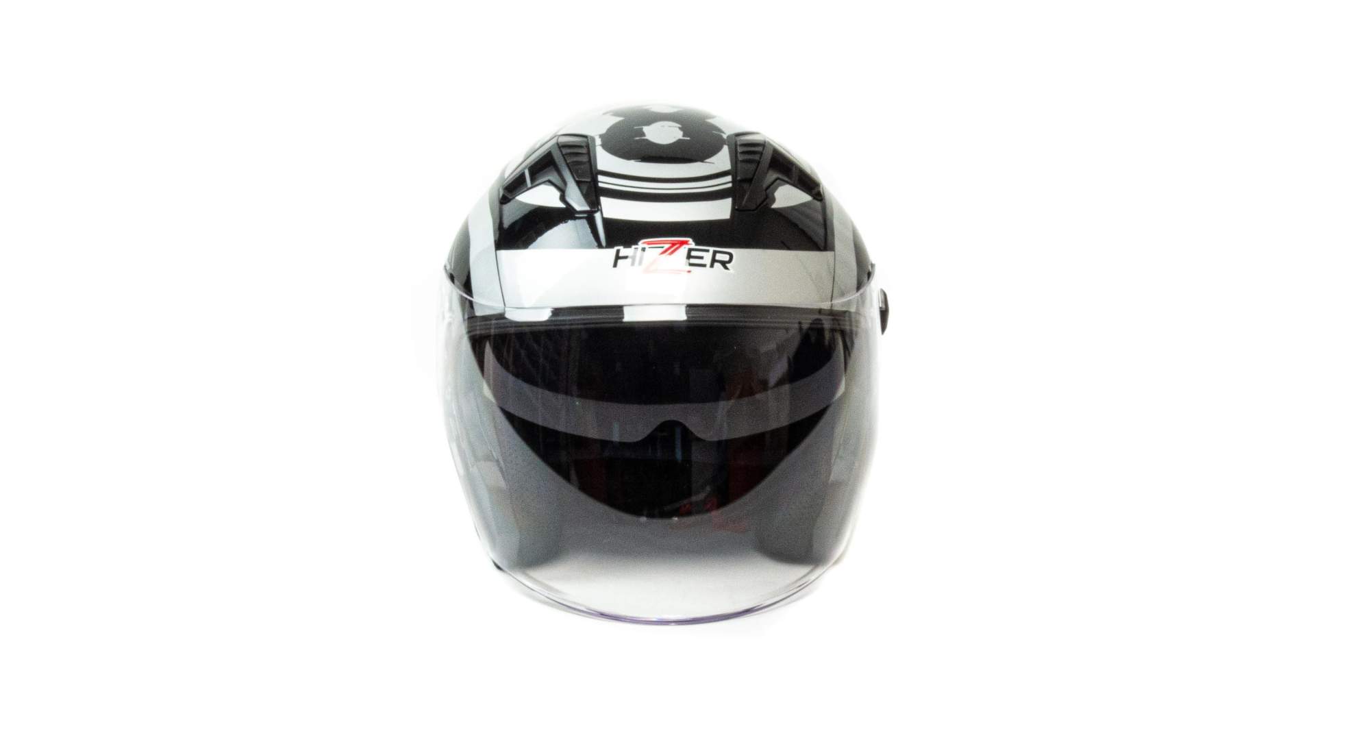 Шлем мото открытый HIZER J228 №2 (XL) black/gray