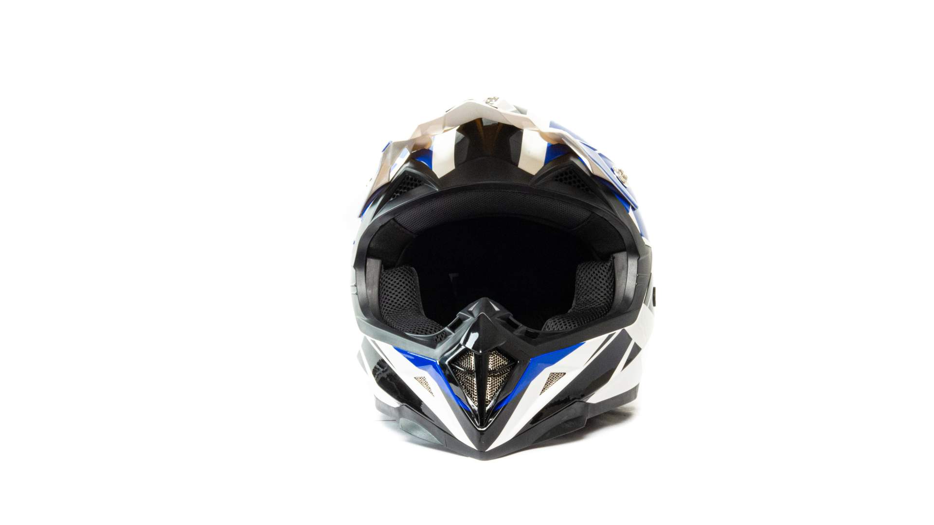 Шлем мото кроссовый HIZER 915 №8 (L) white/blue/black
