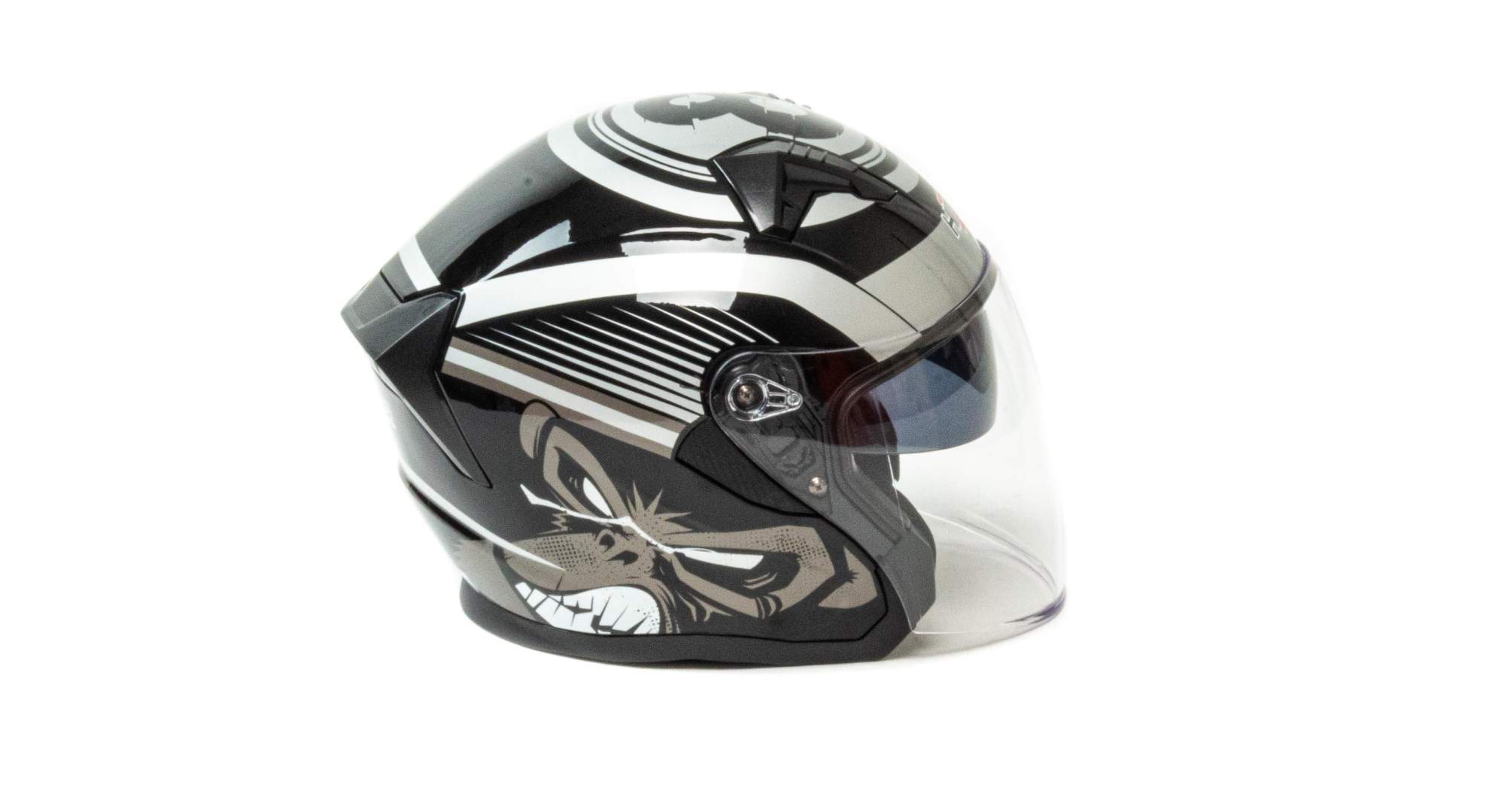 Шлем мото открытый HIZER J228 №2 (XL) black/gray